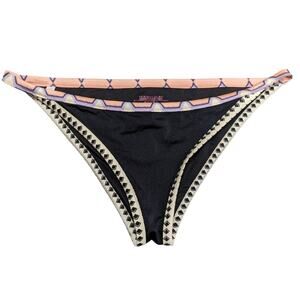 Victoria's Secret Bikini Bottoms Women's Large Black pink Boho y2k EUC